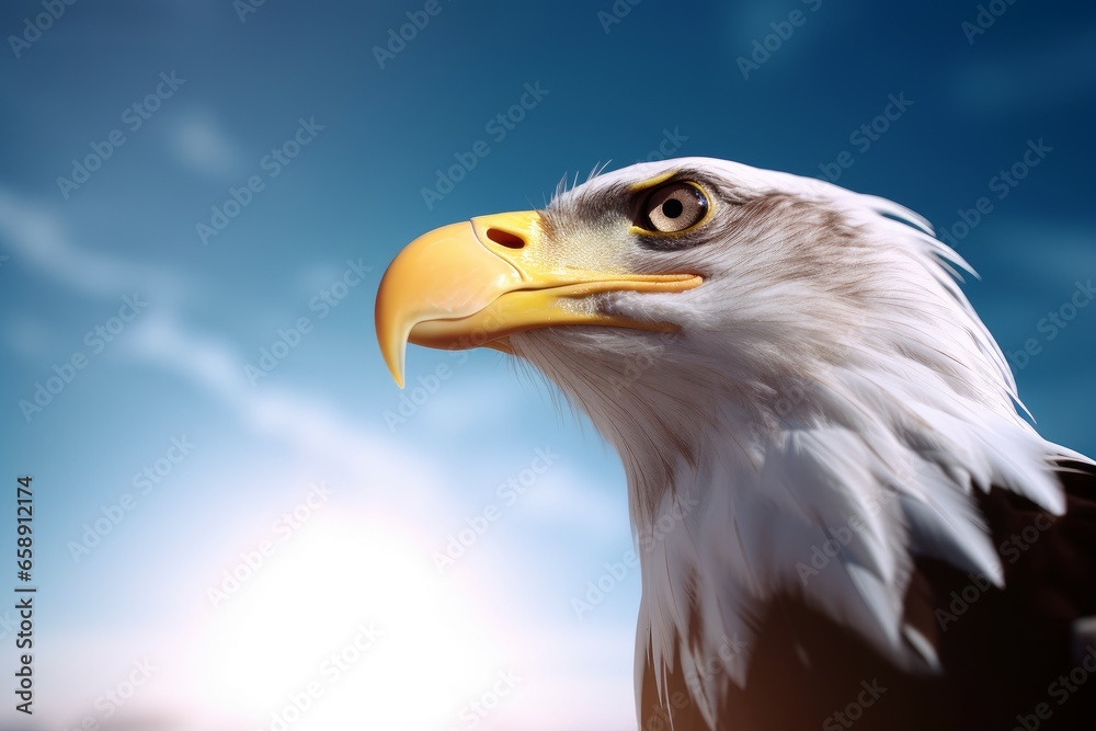 Obraz premium Eagle close up freedom concept, AI generated