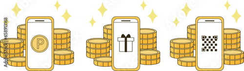 コイン　資産運用　スマホやポイントでお金が増えるイメージ