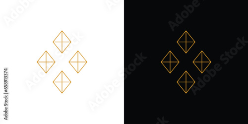 Modern and luxurious diamond X logo design