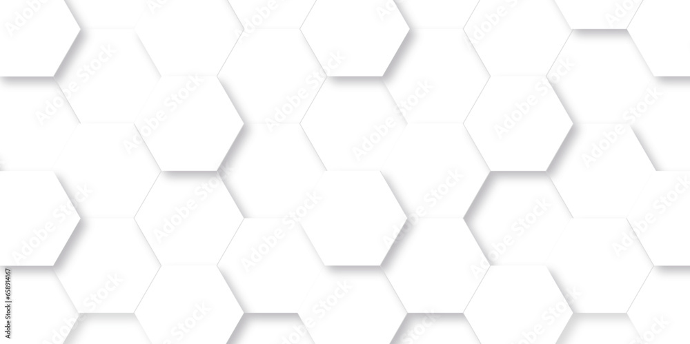 Naklejka premium Abstract background with hexagon, modern abstract vector polygonal pattern. Futuristic abstract honeycomb mosaic white background. Surface polygon pattern with glowing hexagon paper.
