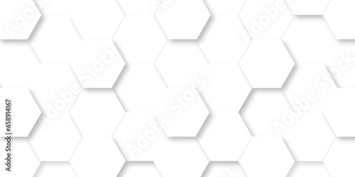 Abstract background with hexagon, modern abstract vector polygonal pattern. Futuristic abstract honeycomb mosaic white background. Surface polygon pattern with glowing hexagon paper.
