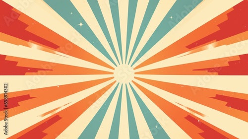 A vintage banner background featuring a classic retro sunburst design in vector format