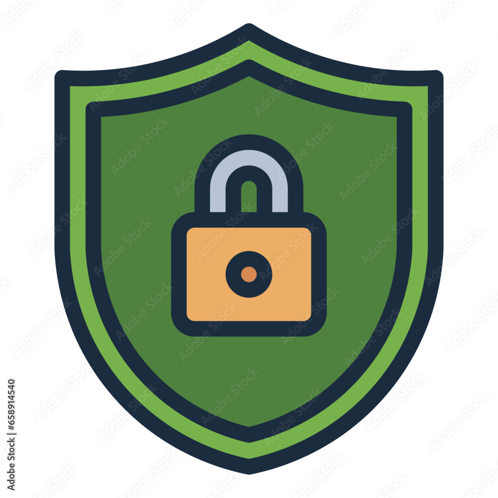Padlock Shield Security filled line icon Padlock Shield Security filled line icon