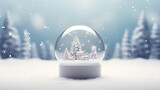 snow globe with christmas lights