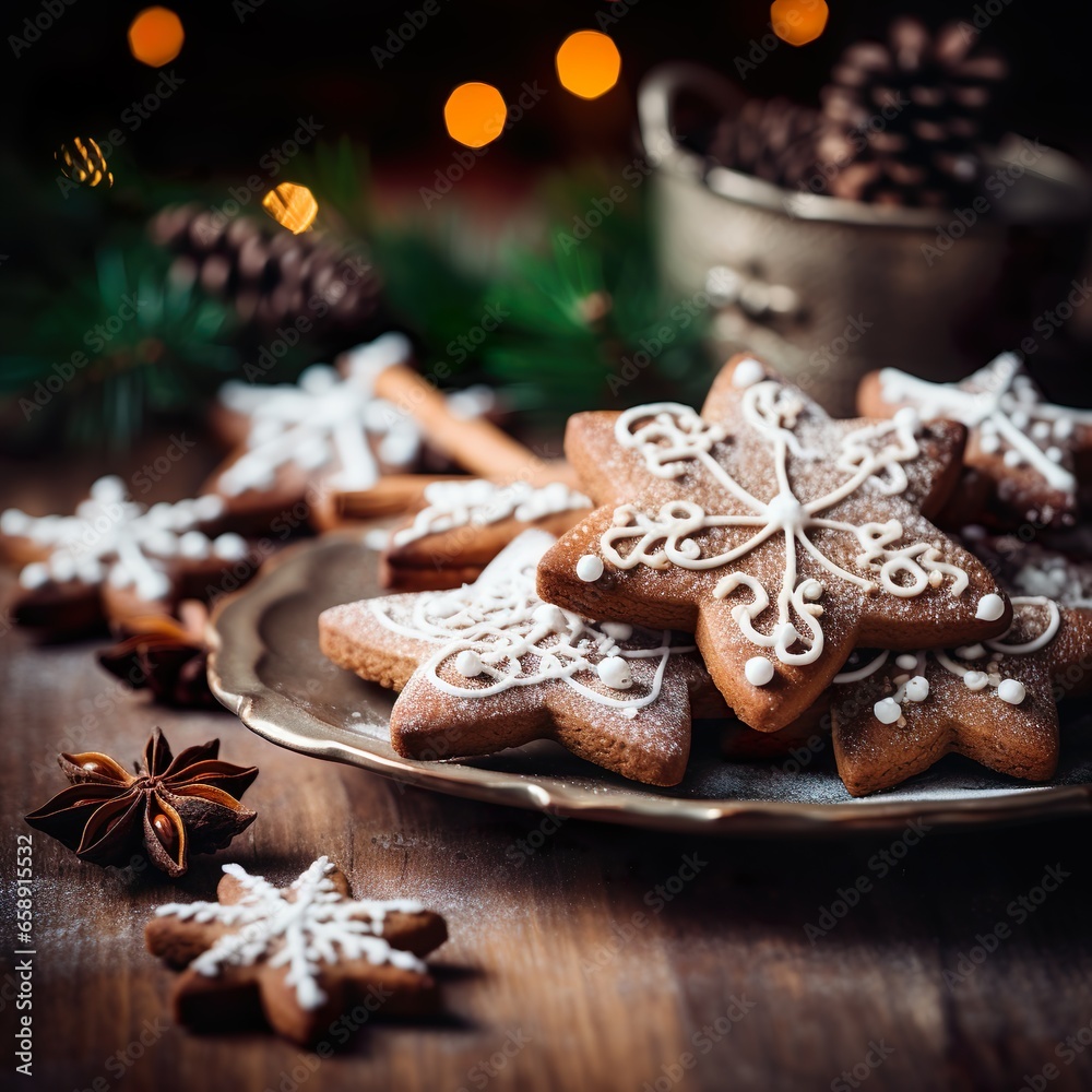 christmas cookies on a wooden background christmas cookies on a wooden background