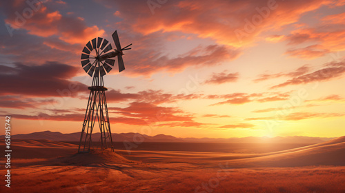 Windmill at sunset © Rimsha