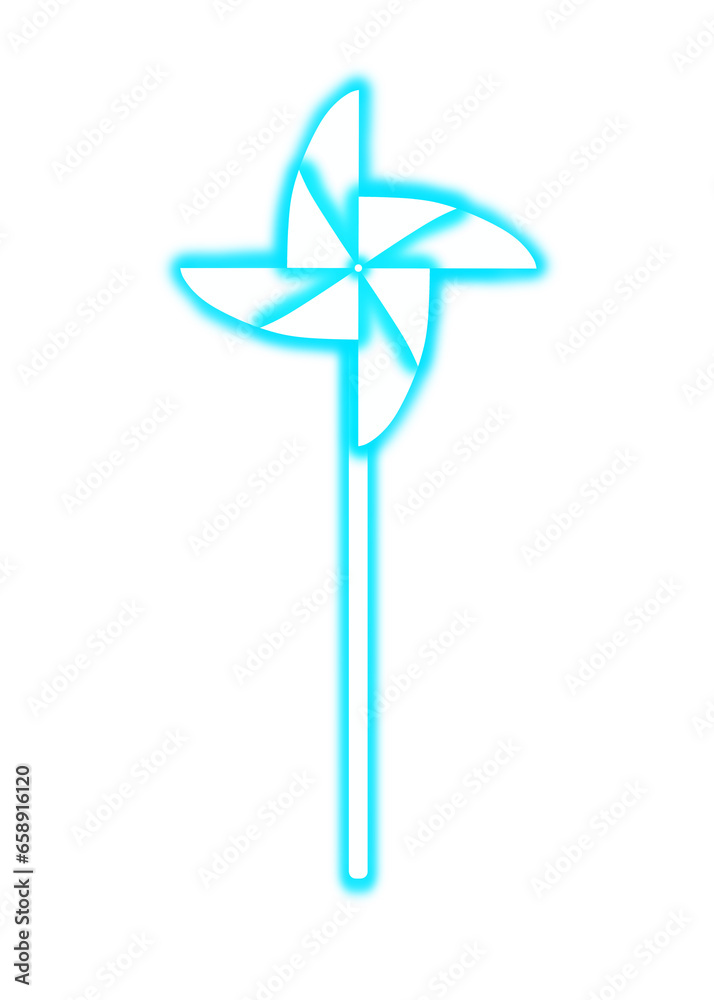 Clip art of glowing blue origami windmill Clip art of glowing blue origami windmill