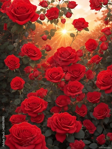 beautiful red rose flower for valentines day wish and romantic flower  © AHMAD