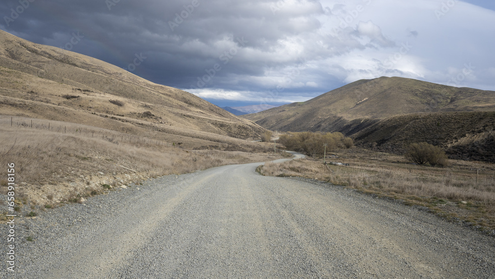 New Zealand mountain road landscape