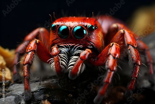 Photograph of a close-up macro spider, Revealing the Hidden Beauty of Spiders' Intricate World - Generative AI © ImagiVista