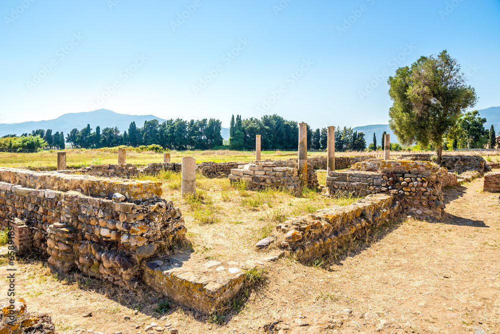 View at the ruins of ancient city Mariana mear Lucciana at Corsica, France