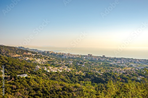 View atthe Bastia city from Furiani village in Corsica - France