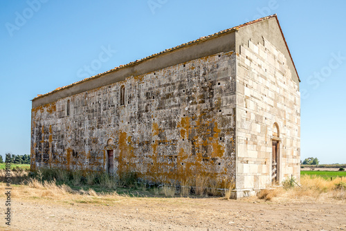 View at the Ancient church of Saint Parteo near Luccian - Corsica - France photo