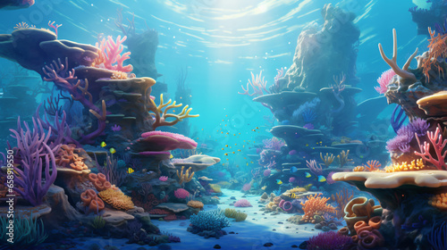 Coral reef in the sea