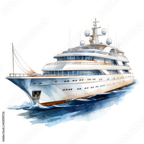 luxurious boat ship Illustration  Generative Ai