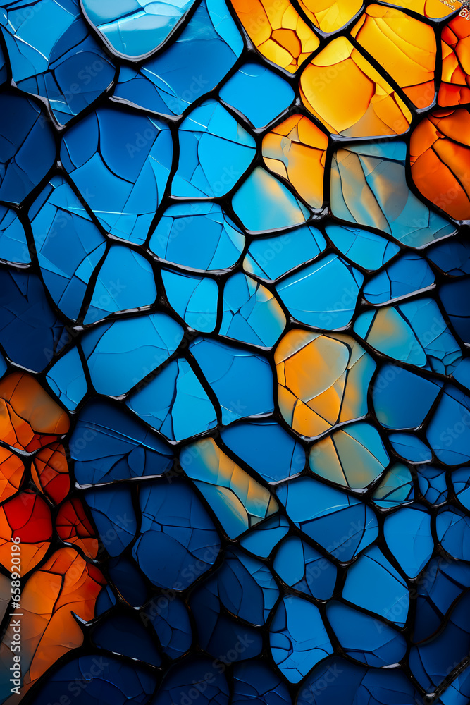 mosaic wall decorative ornament from ceramic broken tile. crumbling abstract ceramic mosaic decoration was destroyed building mosaic wall decorative ornament from ceramic broken tile. crumbling abstract ceramic mosaic decoration was destroyed building