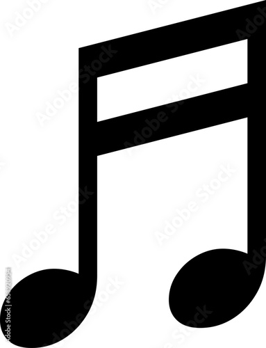Sixteenth or semiquaver music note vector icon