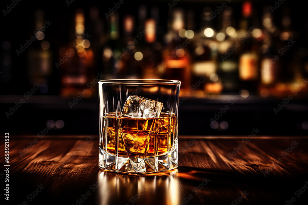 glass of whiskey on a black background. generative ai. advertising of alcoholic drinks. glass of whiskey on a black background. generative ai. advertising of alcoholic drinks.
