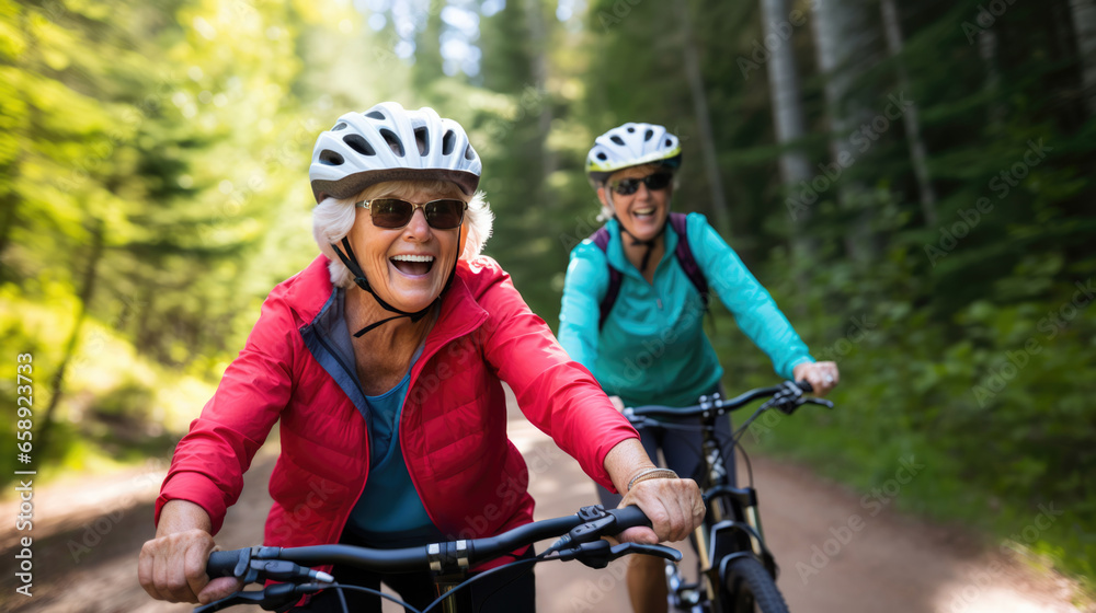 Active Seniors Revel In Bike Riding Adventures And Laughter