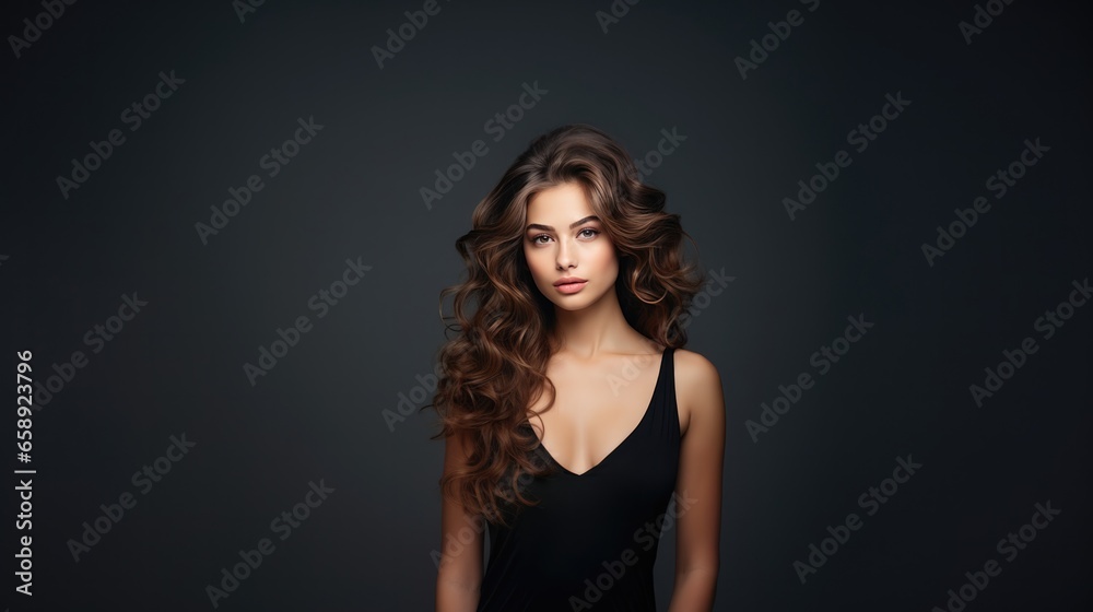 Beautiful Brunette Girl With Wavy Hair