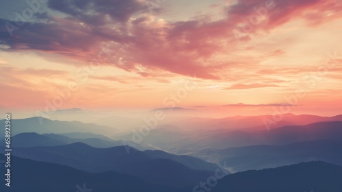 Colorful Sunrise In Mountains, Vintage Effect Applied. Сoncept Abstract Art Exhibition, Sustainability In Fashion, Healthy Vegan Recipes, Mindfulness Meditation Techniques © Ян Заболотний