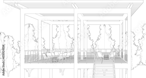 3D illustration of building project