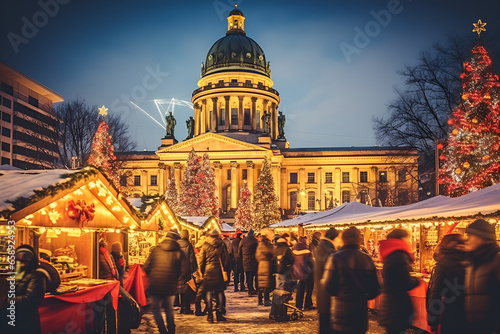 Christmas market at gendarmenmarkt square in winter berlin photo