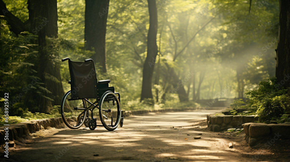 Wheelchair in a park