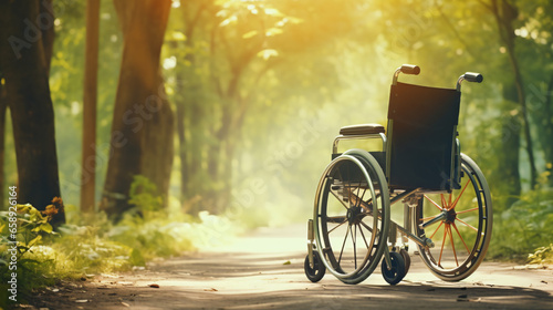 Wheelchair in a park