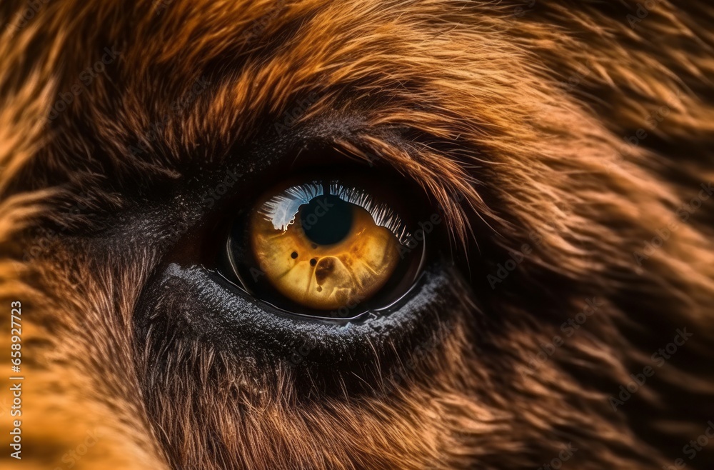 Bear eye closeup macro. Russian wild. Generate Ai Bear eye closeup macro. Russian wild. Generate Ai
