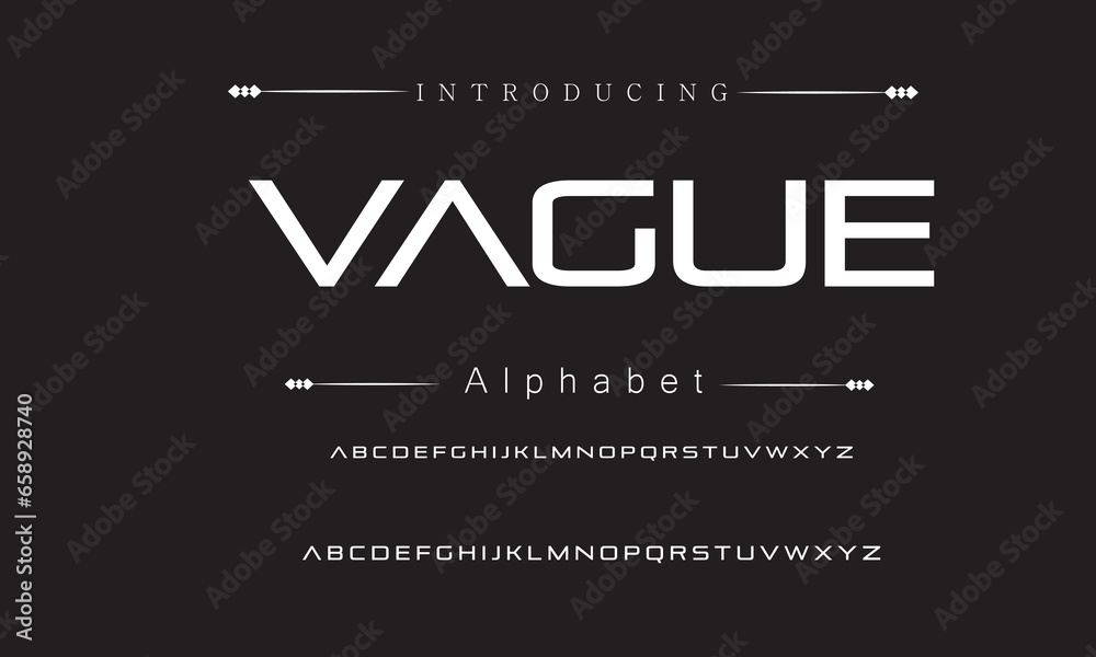 Vague Modern Bold Font. Sans Serif Font. Regular Italic Uppercase Lowercase Typography urban style alphabet fonts for fashion, sport, technology, digital, movie, logo design, vector illustration
