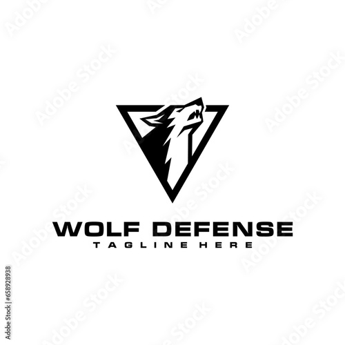 modern wolf defense vector illustration design