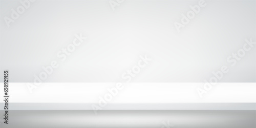 Empty soft white and grey studio room background. Space for selling products on the website. Vector illustration.