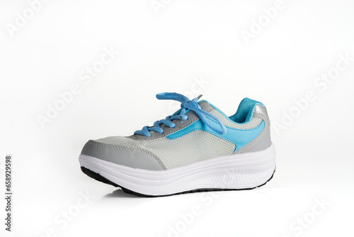 A new Blue running shoes sneakers for running isolated on white background.