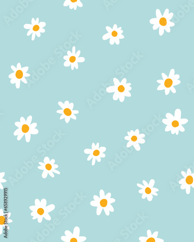 Daisy flowers seamless pattern. textile design, floral background.