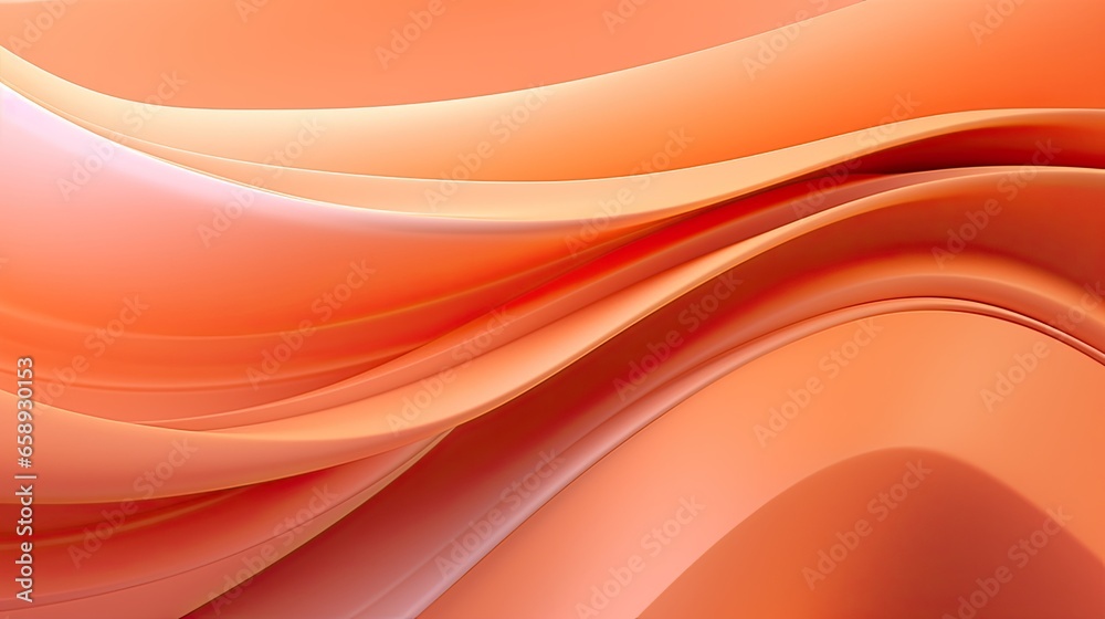 Fototapeta premium Orange waves in a gradation form the background