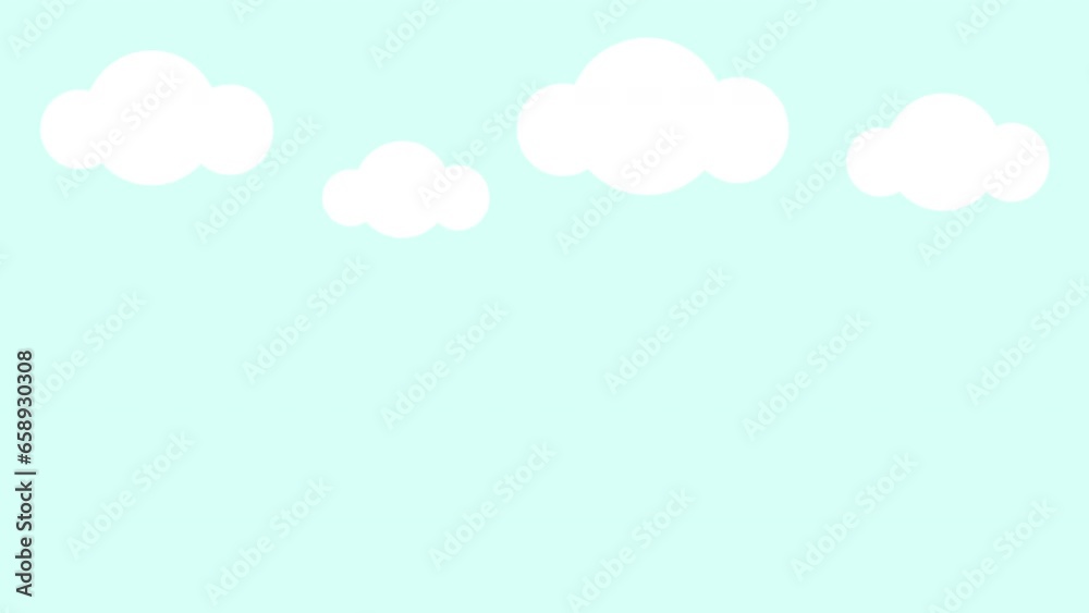 Motion Graphic Animation of Clouds on Pastel Blue Sky Motion Graphic Animation of Clouds on Pastel Blue Sky