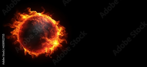 Hyper realistic fireball banner. Burn giant. Generate Ai
