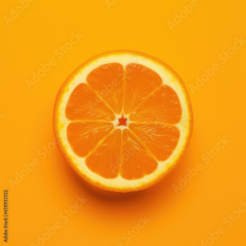 close up of a Orange Isolated on vivid background.