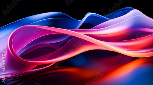 Close up of colorful wave on black background.