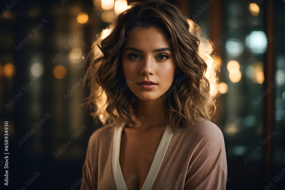 Elegant studio portrait of a girl, bathed in soft, glamorous lighting, capturing sophistication and grace. Elegant studio portrait of a girl, bathed in soft, glamorous lighting, capturing sophistication and grace.
