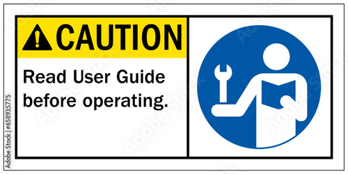 Read manual and instruction before operating warning sign and labels