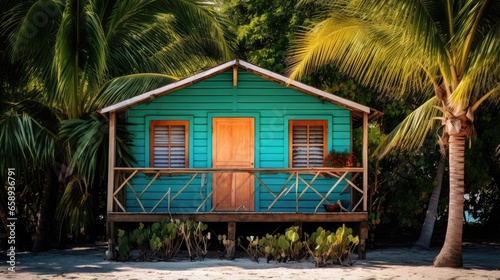 A cabin at a tropical beach