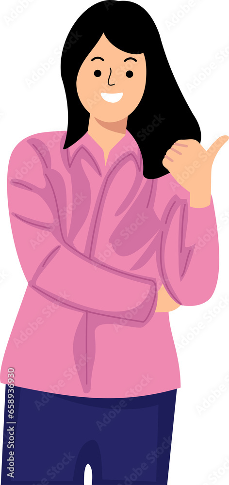 Cheerful businesswoman pointing at copy space for advertisement or attention pointer Cheerful businesswoman pointing at copy space for advertisement or attention pointer