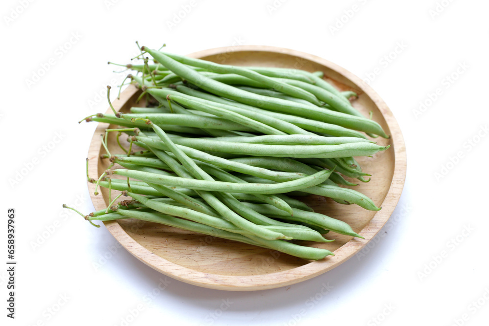 Fresh needle beans on white background Fresh needle beans on white background