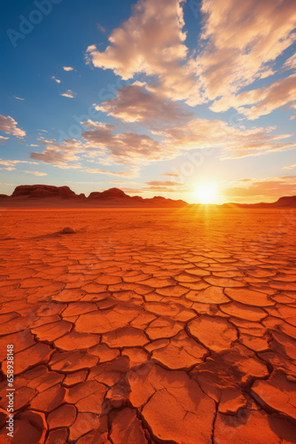 Scorching sun scorches barren desert sands encapsulating hells desolate starkness 