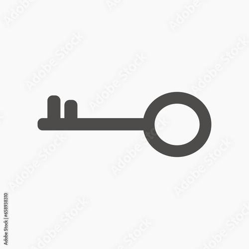 Key icon vector isolated. Closing and opening, lock and unlock door
