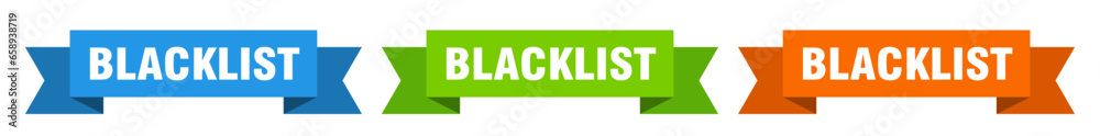 blacklist ribbon. blacklist isolated paper sign. banner blacklist ribbon. blacklist isolated paper sign. banner