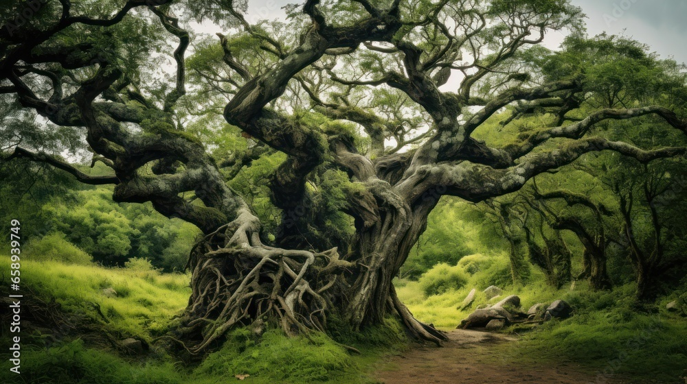 Fototapeta premium tree in the park. Generative AI