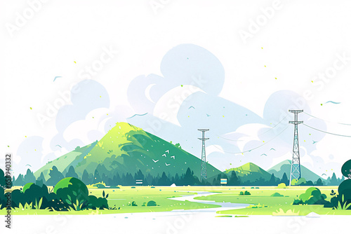 Earth Hour Environmental Protection EcosystemWind Power Energy Saving Environmental Protection Illustration Elements